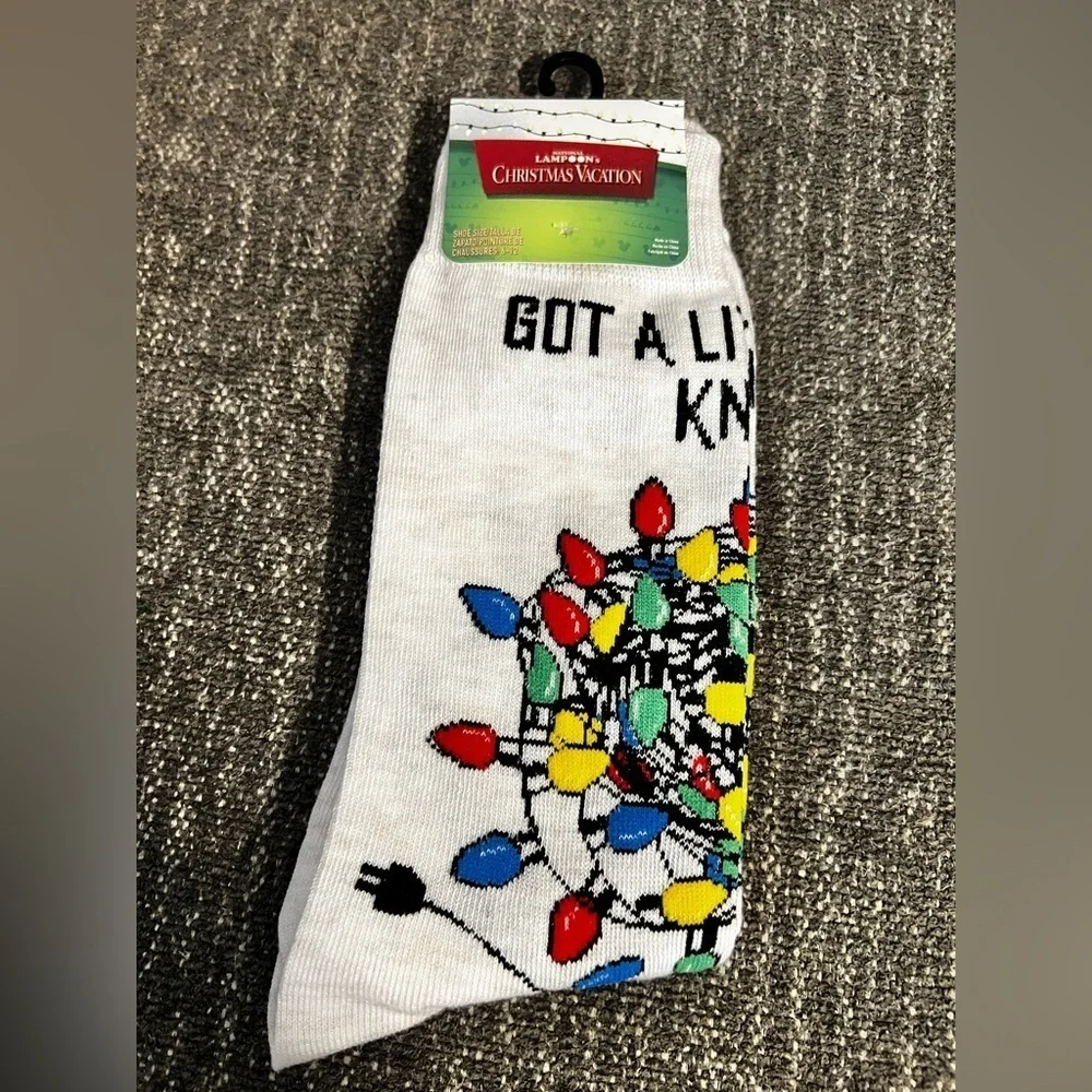 NWT National Lampoons Christmas Vacation Got a Little Knot Here Funny Socks